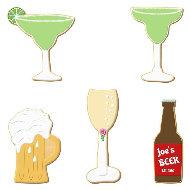 Decorating Tools |  5 Piece Drinks Set Margarita Glass with Lime, Bottle, Beer Mug, Champagne Glass, Margarita Glass, USA Baking & Kitchen Decorating Tools