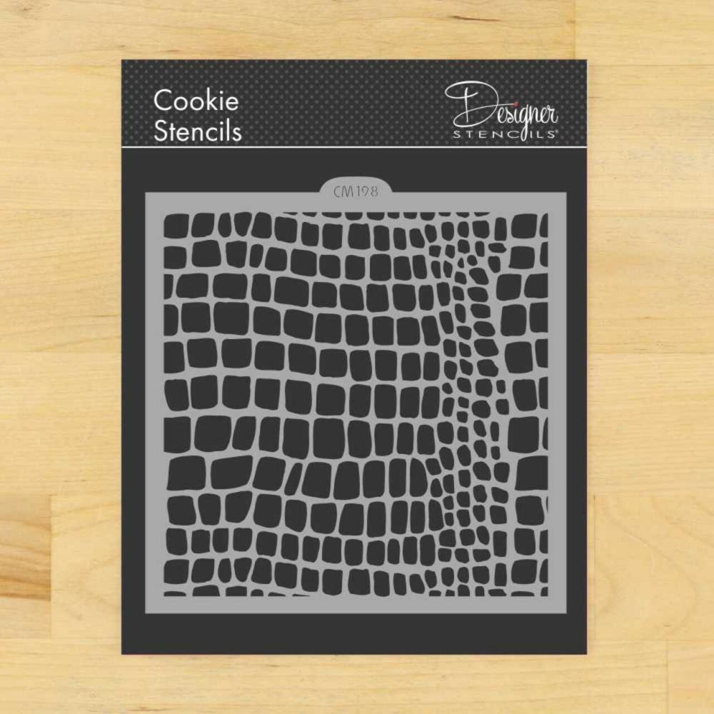 Decorating Tools |  Snake Skin Cookie and Craft Stencil | CM198 | Cookie Decorating Tools | Baking Stencils for Royal Icing, Airbrush, Dusting Powder | Craft Stencils for Canvas, Paper, Wood | Reusable Food Grade Stencil Baking & Kitchen Decorating Tools