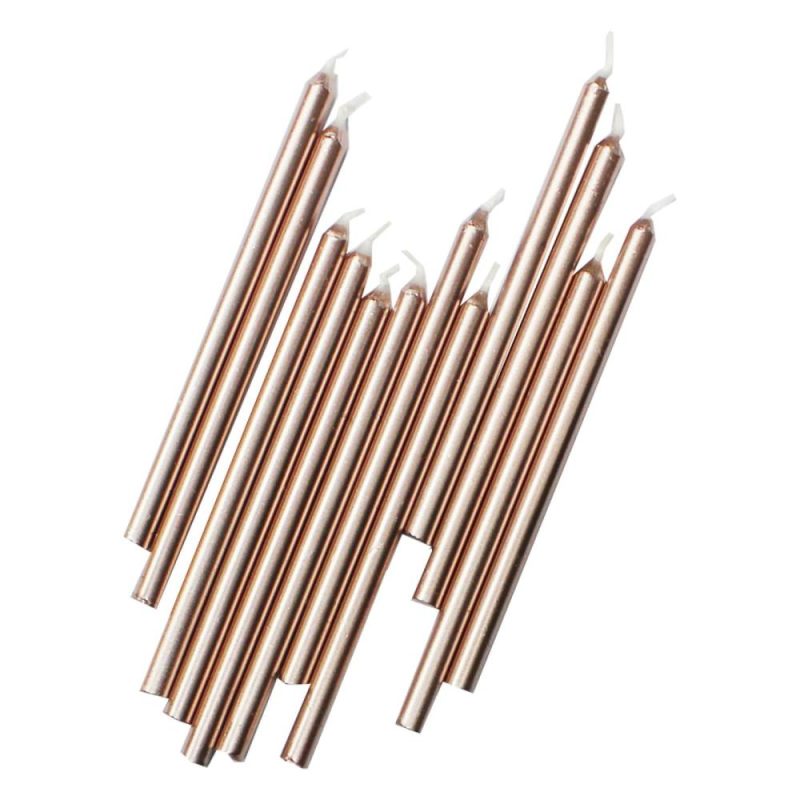 Decorations |  12 Packs: 12 ct. (144 total) Metallic Candles Rose Gold Baking & Kitchen Decorations