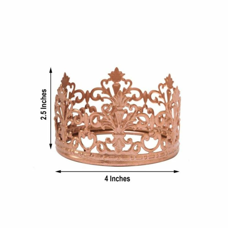 Decorations |  2″ tall Rose Gold Metal Crown CAKE TOPPER Princess Baking & Kitchen Decorations