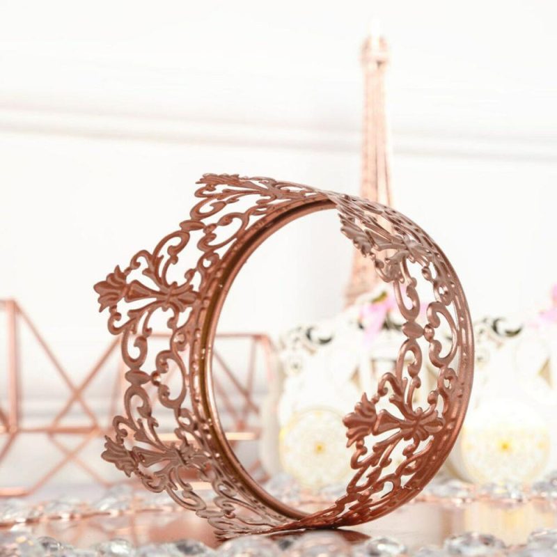 Decorations |  2″ tall Rose Gold Metal Crown CAKE TOPPER Princess Baking & Kitchen Decorations