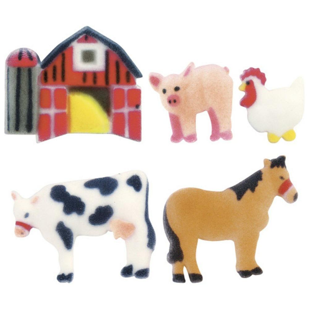 Decorations |  Farm Animals Assortment Dec-Ons® Decorations 12ct Baking & Kitchen Decorations