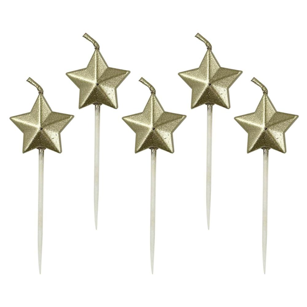 Decorations |  Gold Star Candles by Celebrate It™, 5ct. Baking & Kitchen Decorations