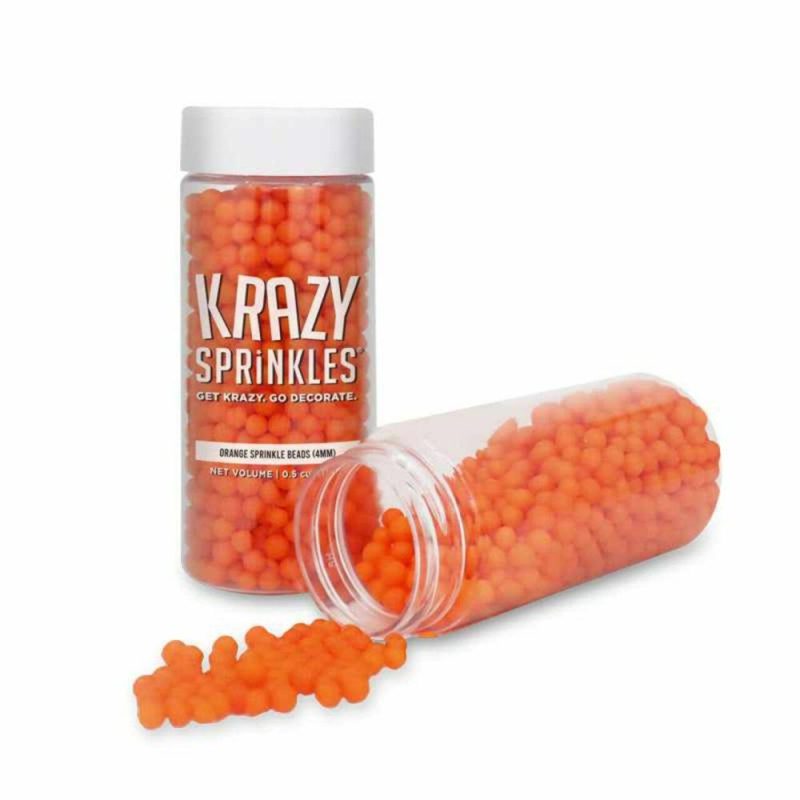 Decorations |  Orange 4mm Sprinkle Beads Baking & Kitchen Decorations