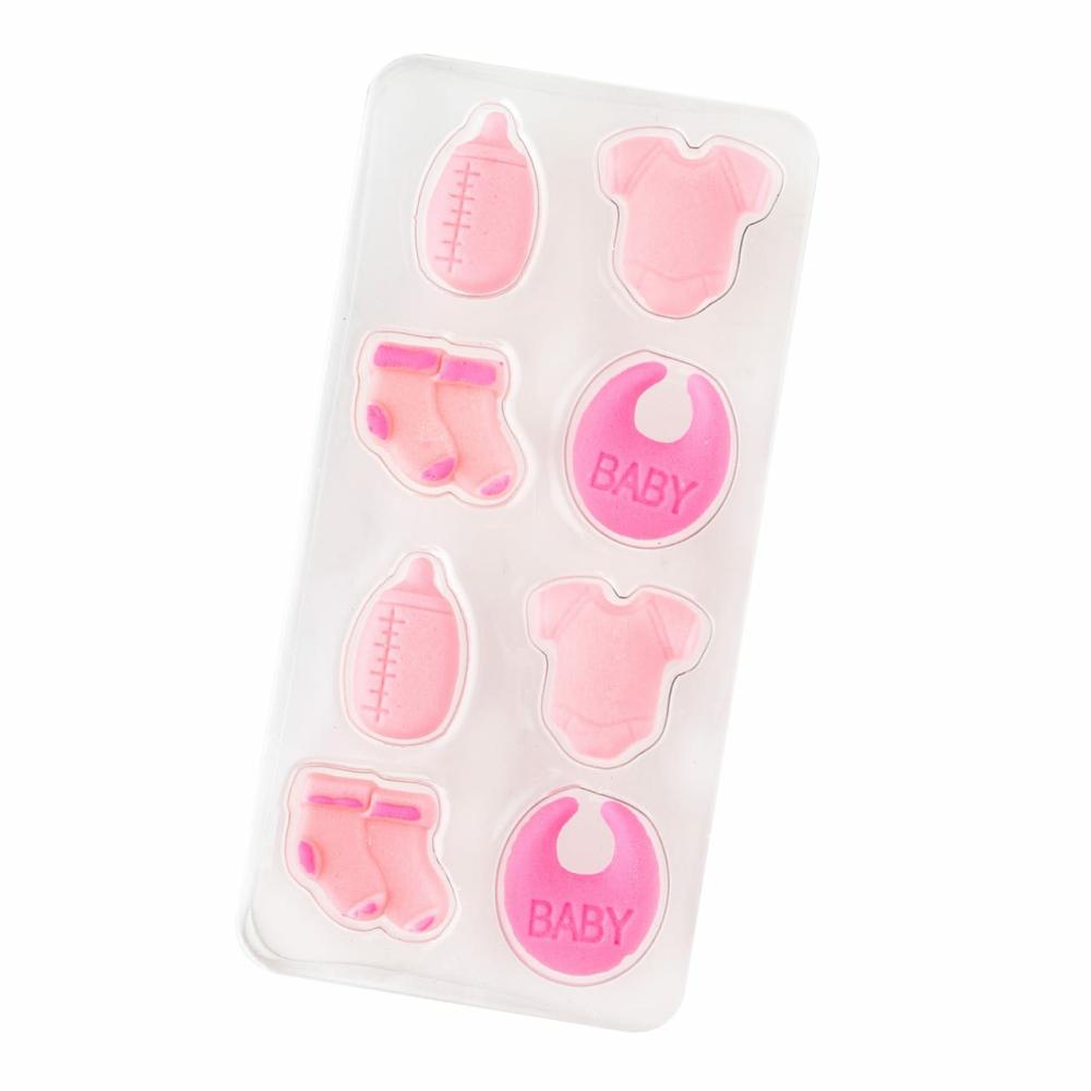 Decorations |  Pink Baby Girl Icing Decorations, 8ct. Baking & Kitchen Decorations