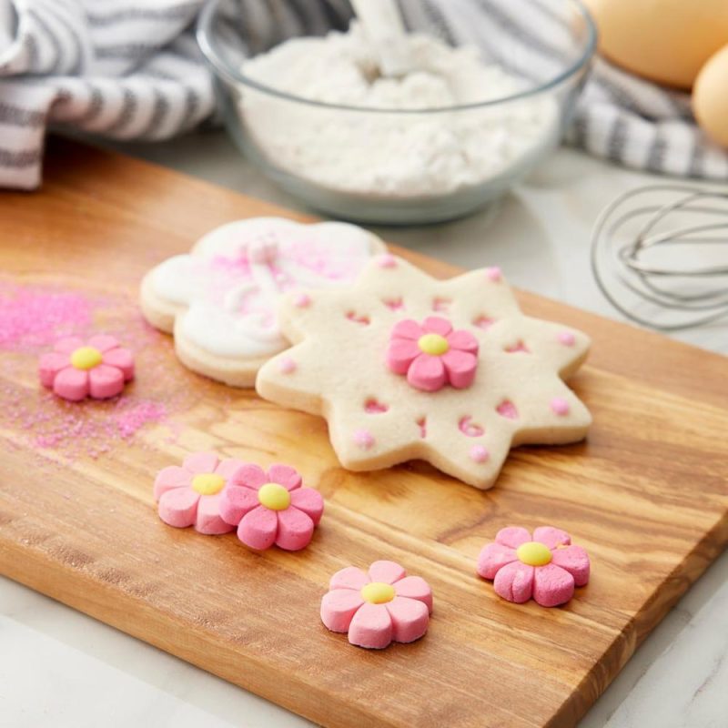 Decorations |  Pink & Yellow Flower Icing Decorations Baking & Kitchen Decorations