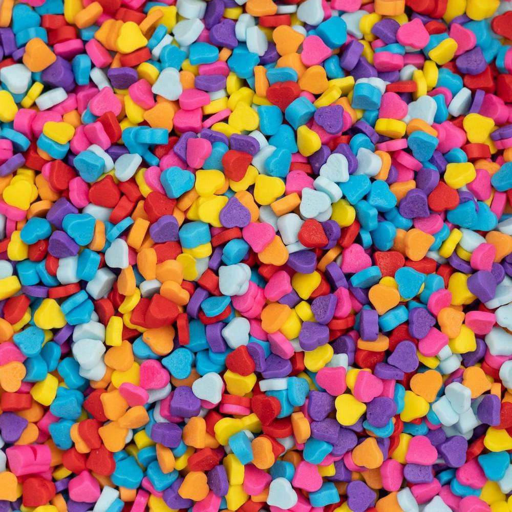 Decorations |  Rainbow Hearts Sprinkle Mix, 8oz. Baking & Kitchen Decorations