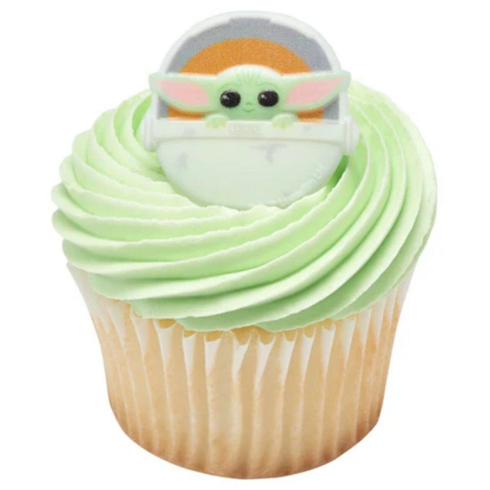 Decorations |  Star Wars The Mandalorian The Child Baby Yoda Cupcake Cake Decorating Rings 12 set Baking & Kitchen Decorations