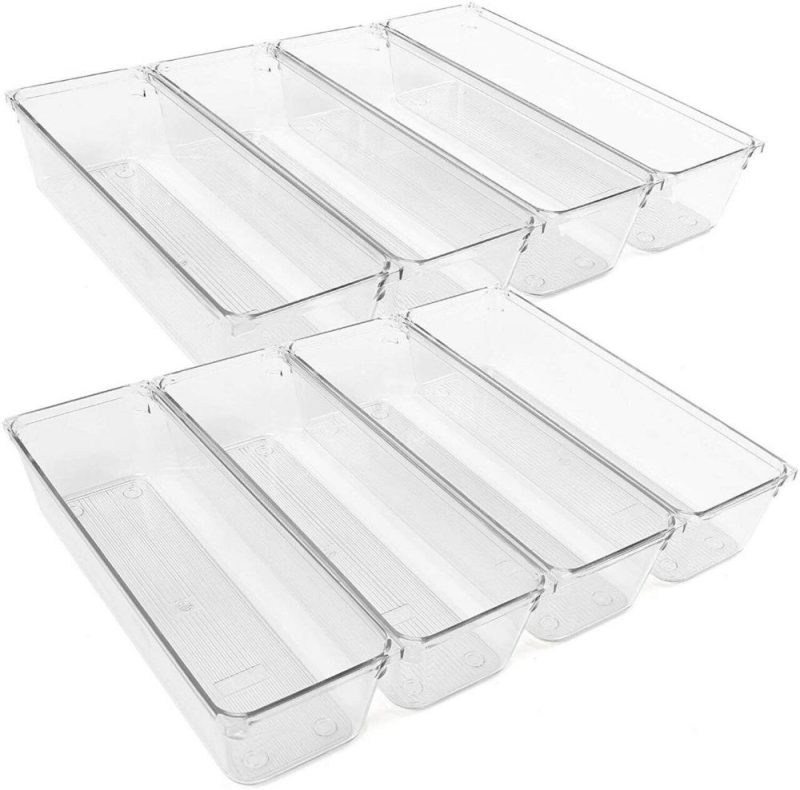 Kitchen Storage & Organization |  8Pcs Clear Plastic Drawer Organizers Storage Tray Baking & Kitchen Kitchen Storage & Organization