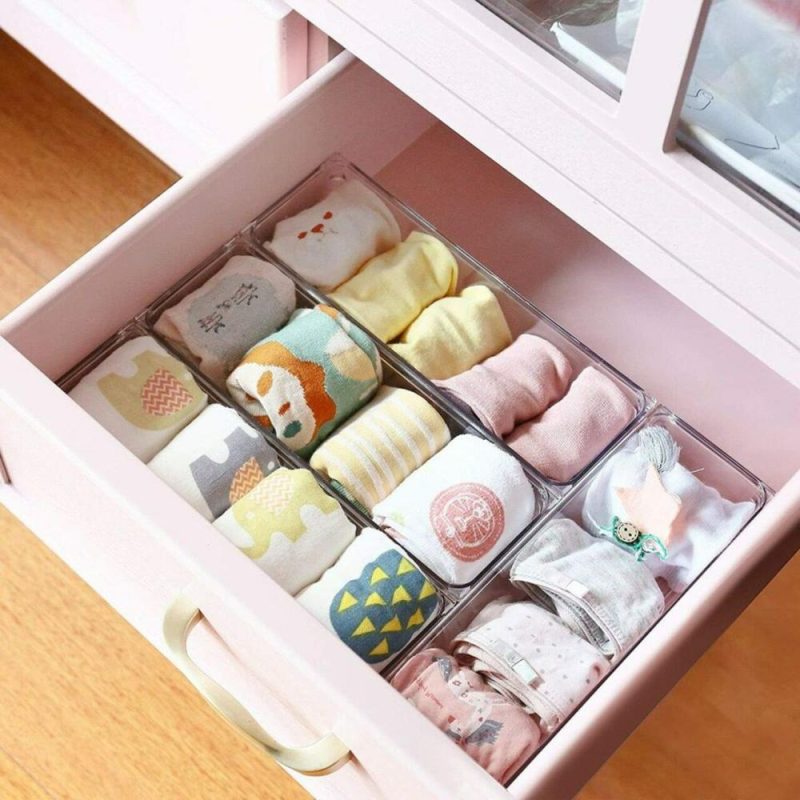 Kitchen Storage & Organization |  8Pcs Clear Plastic Drawer Organizers Storage Tray Baking & Kitchen Kitchen Storage & Organization