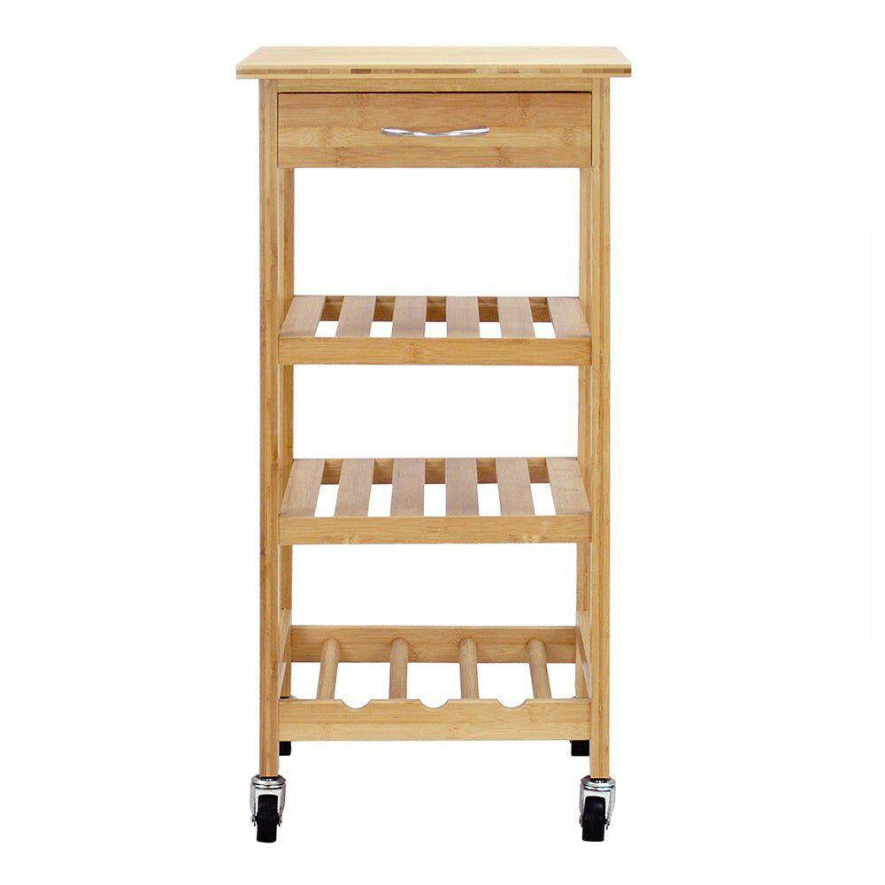 Kitchen Storage & Organization |  Bamboo Kitchen Trolley Brown Baking & Kitchen Brown