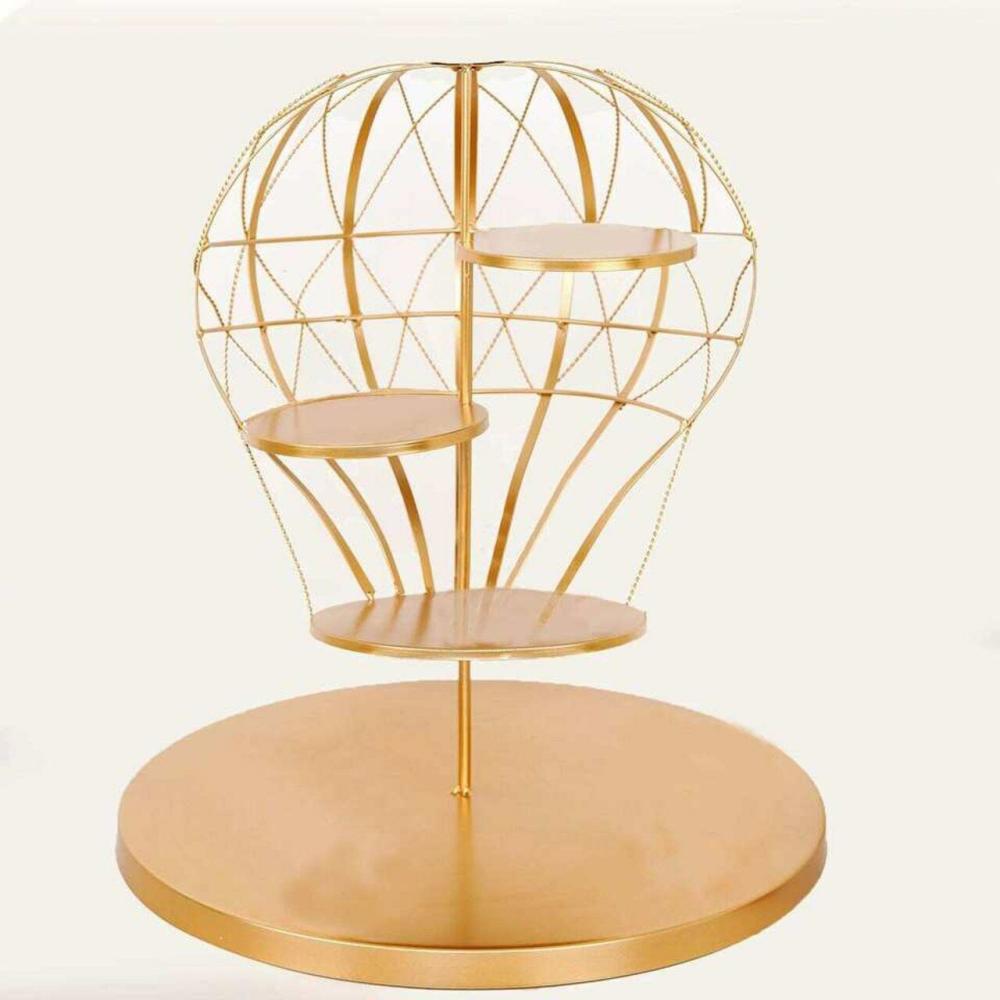 Packaging & Display |  19 in tall Gold 4 Tier Metal Hot Air Balloon Cupcake Holder Baking & Kitchen Packaging & Display