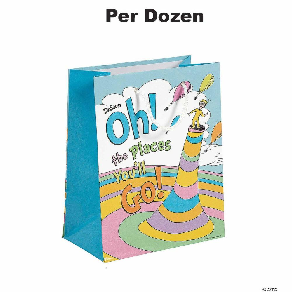 Packaging & Display |  4 1/4″ x 5 1/2″ Small Dr. Seuss™ Dr. Seuss™ Oh, the Places You’ll Go Treat Bags – 12 Pc. Baking & Kitchen Packaging & Display