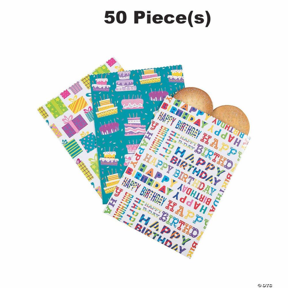 Packaging & Display |  Bulk 50 Pc. Birthday Treat Bags Baking & Kitchen Packaging & Display