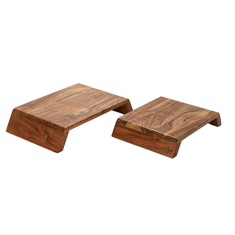 Packaging & Display |  Natural Acacia Wood Nesting Pedestals Set Baking & Kitchen Packaging & Display