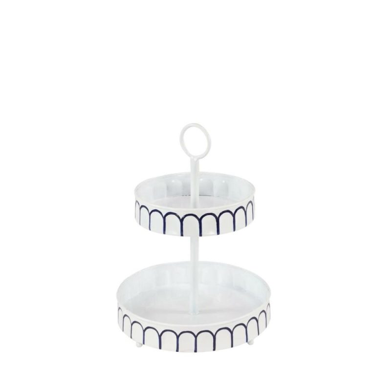 Packaging & Display |  White Iron Farmhouse 2 Tier Tray Cupcake Stand Baking & Kitchen Packaging & Display