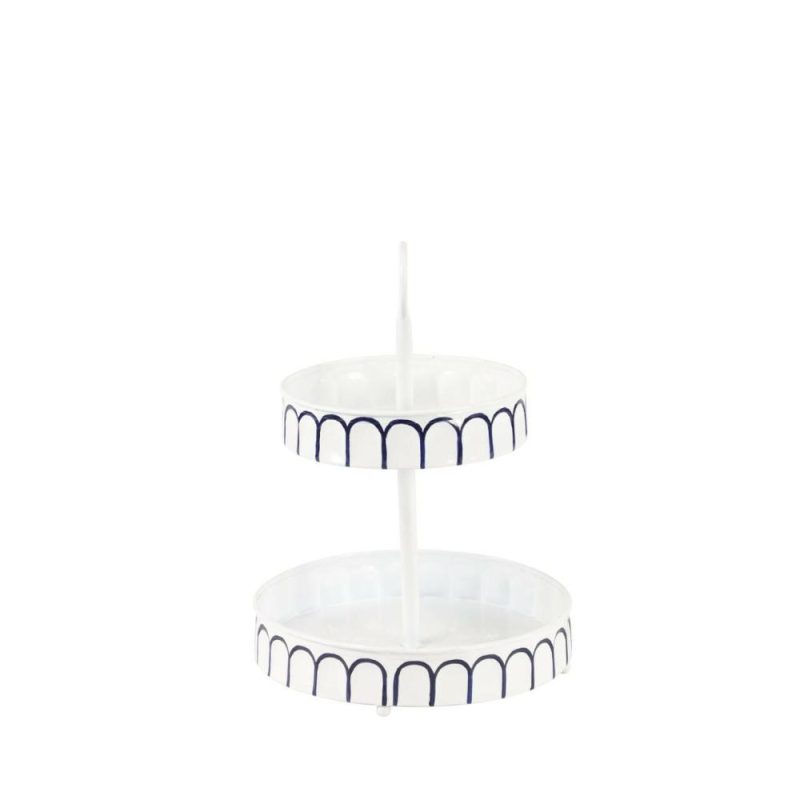 Packaging & Display |  White Iron Farmhouse 2 Tier Tray Cupcake Stand Baking & Kitchen Packaging & Display