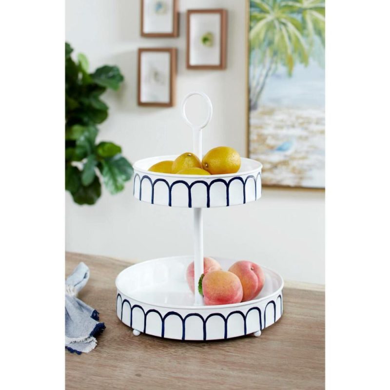 Packaging & Display |  White Iron Farmhouse 2 Tier Tray Cupcake Stand Baking & Kitchen Packaging & Display