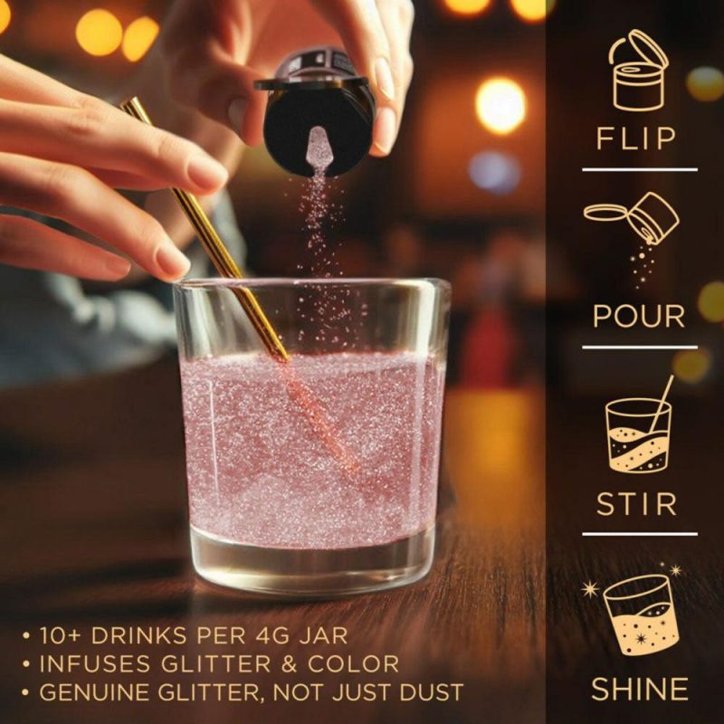 Decorations |  Rose Gold Edible Glitter Dust for Drinks Baking & Kitchen Decorations