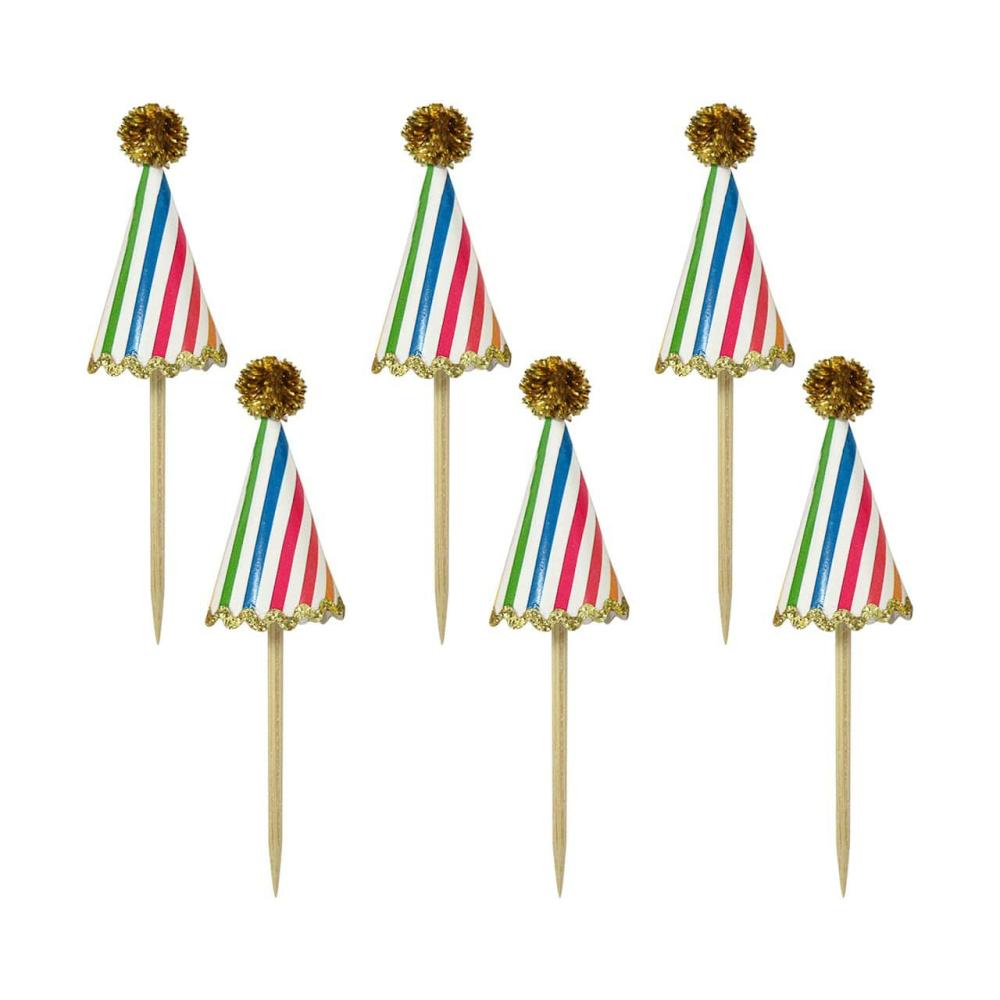 Decorations |  Bakeware Party Hat Treat Toppers Baking & Kitchen Decorations