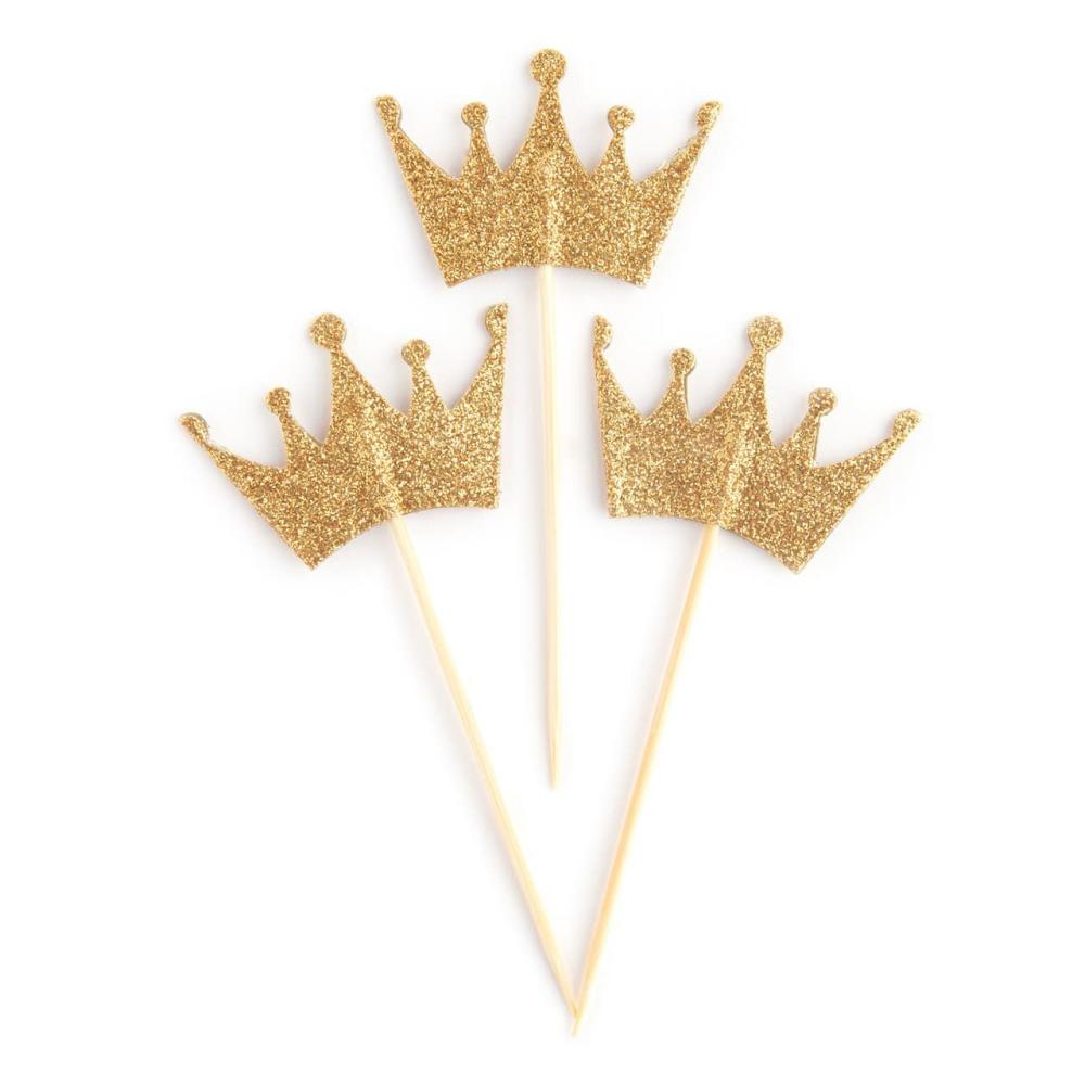 Decorations |  Gold Crown Treat Toppers Baking & Kitchen Decorations