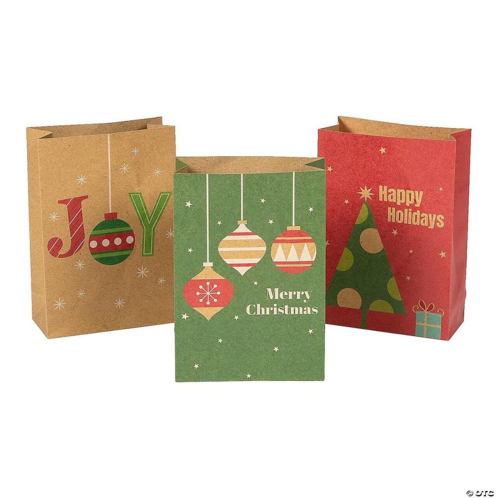 Packaging & Display |  4 1/2″ x 6 1/2″ Medium Christmas Paper Sack Treat Bags – 24 Pc. Baking & Kitchen Packaging & Display