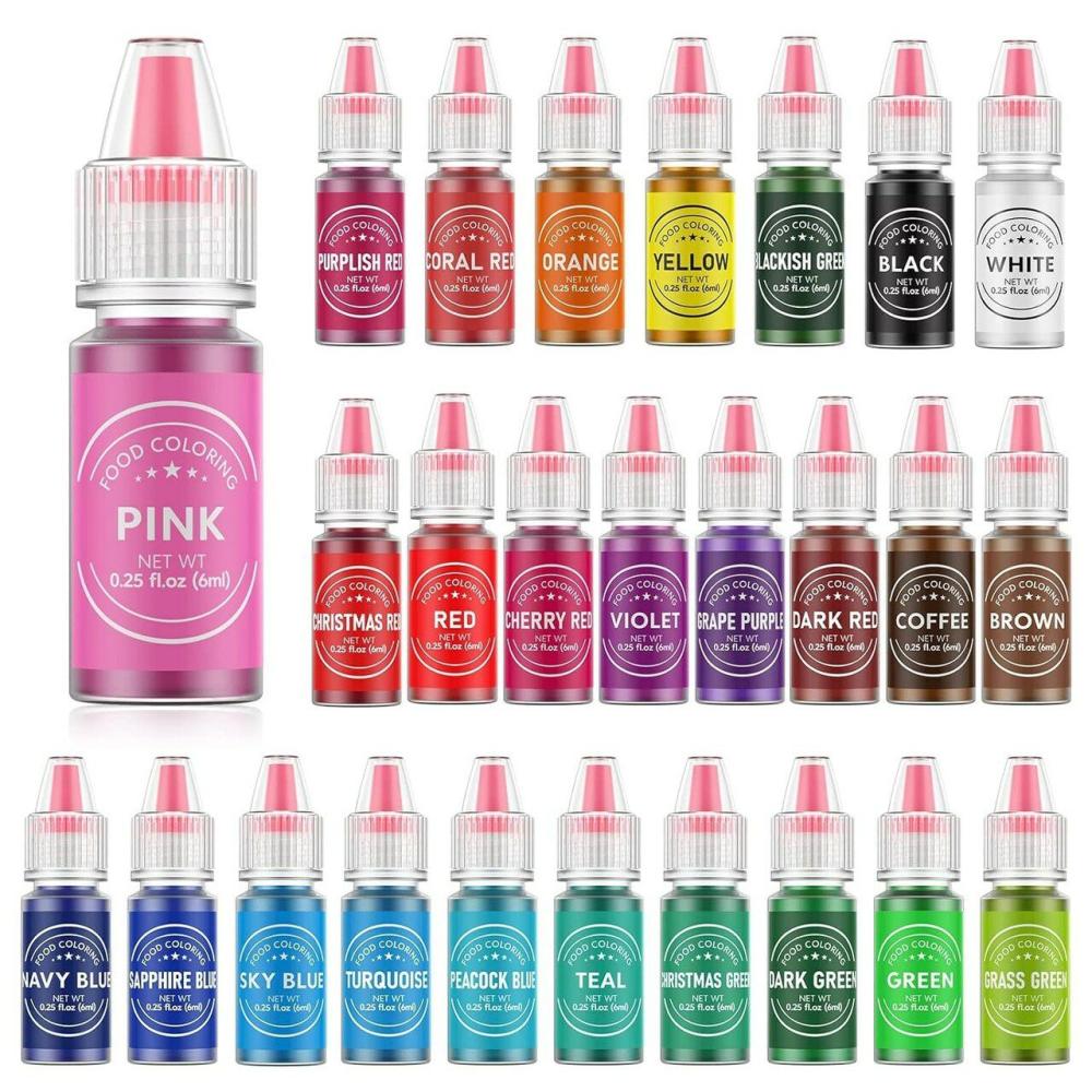 Decorations |  Vibrant Cake Coloring Liquid Set for Baking Pack of 26 Baking & Kitchen Decorations