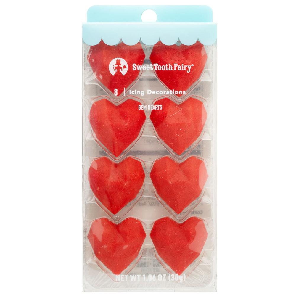 Decorations |  Gem Hearts Icing Decorations, 8ct. Baking & Kitchen Decorations