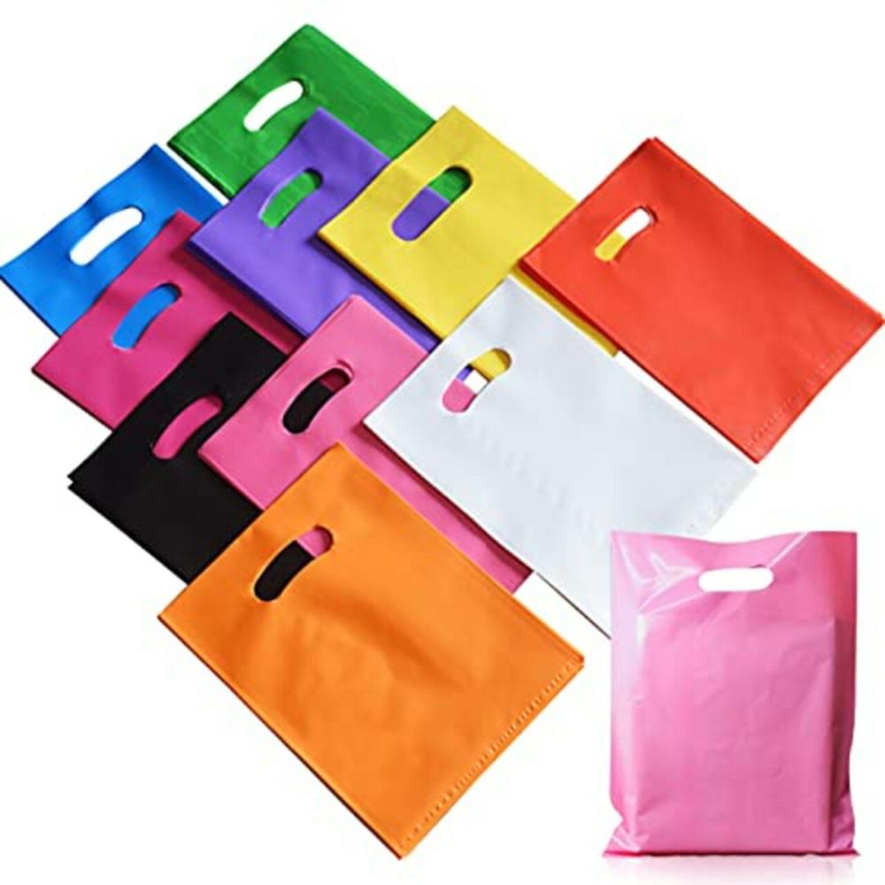 Packaging & Display |  Plastic Party Favor Bags Small Gift Bags, 100 PCS 6″ x 8″ Goodie Bags for Kids, Rainbow Party Gift Bags Bulk with Handle for Kids Birthday Party, Easter, Christmas, Halloween, 10 Colors Baking & Kitchen Packaging & Display